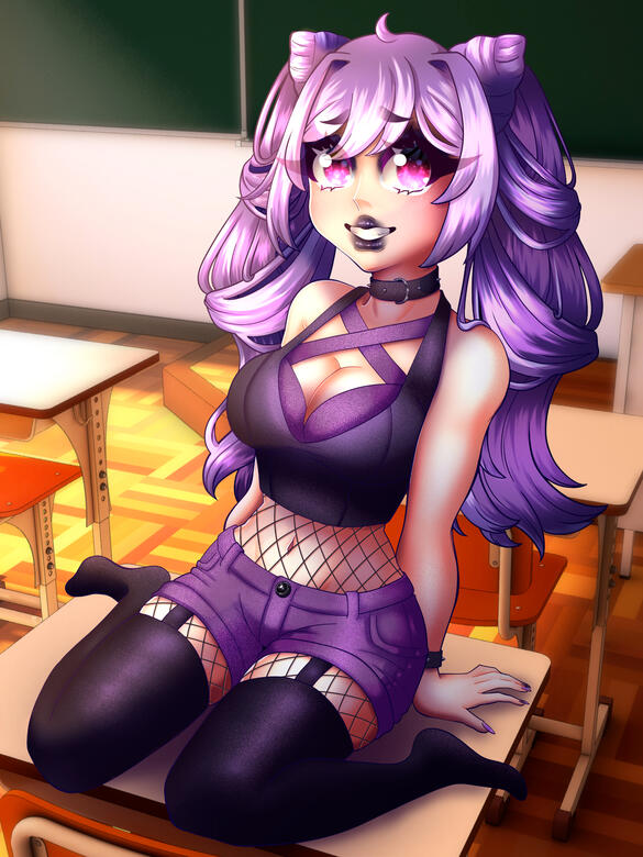 Genshin Goth Keqing Fanart